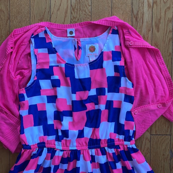 Totally Girl TG girls 10/12 dress blue and bright pink - Picture 2 of 3